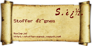 Stoffer Ágnes névjegykártya